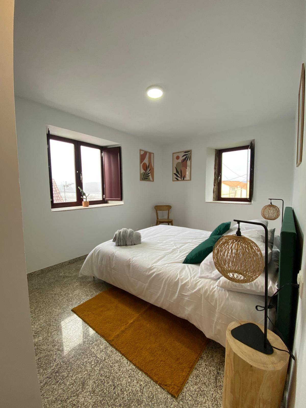 Habitación doble Casa Bamiak vistas ría Arousa